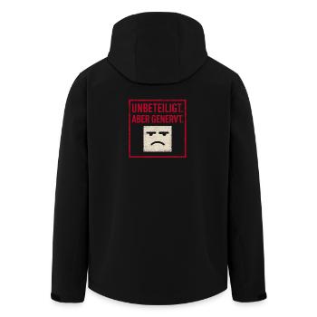 Unbeteiligt. Aber genervt. | Sarkastisches Stateme - Recycelte Männer Softshell-Jacke von Stanley/Stella - Schwarz - Hinten - AI Model Male 185 light (185cm)