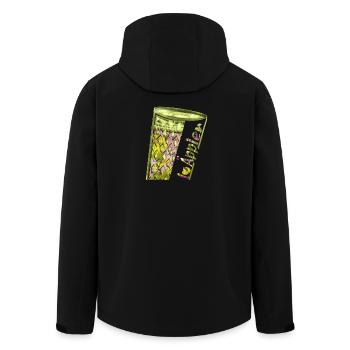 J’adore les poparts néon Äppler sur verre nervuré - Veste softshell homme en polyester recyclé Stanley/Stella - noir - Dos - AI Model Male 185 light (185cm)