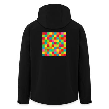 Mosaïque en damier arc-en-ciel - Veste softshell homme en polyester recyclé Stanley/Stella - noir - Dos - AI Model Male 185 light (185cm)