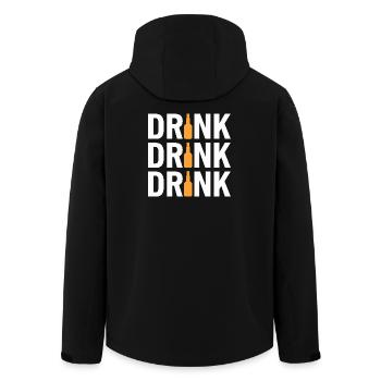  DRINK DRINK DRINK Lustiges Party Motiv Für - Recycelte Männer Softshell-Jacke von Stanley/Stella - Schwarz - Hinten - AI Model Male 185 light (185cm)