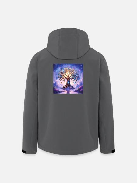 Dreamlike luminous gem tree - Men’s Recycled Softshell Jacket by Stanley/Stella - black