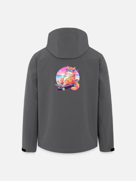 Katze Skateboard Sonnenbrille - Recycelte Männer Softshell-Jacke von Stanley/Stella - Schwarz