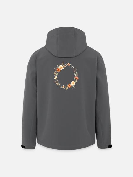 Boho Floral Wreath Personalizable - Men’s Recycled Softshell Jacket by Stanley/Stella - black