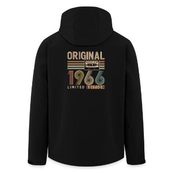 60. Geburtstag, 60 Jahre - Recycelte Männer Softshell-Jacke von Stanley/Stella - Schwarz - Hinten - AI Model Male 185 light (185cm)