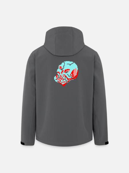 Crâne néon 8 bits - Veste softshell homme en polyester recyclé Stanley/Stella - noir
