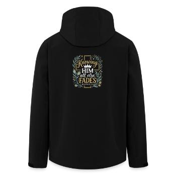 Le connaître - Philippiens 3:8 - Couronne d’art à la craie - Veste softshell homme en polyester recyclé Stanley/Stella - noir - Dos - AI Model Male 185 light (185cm)