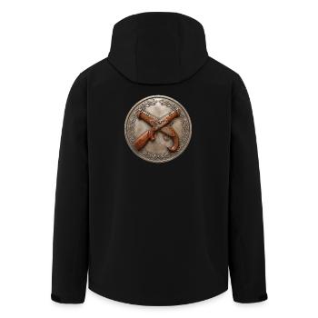 Historischer Böller & Schützen-Medaille - Recycelte Männer Softshell-Jacke von Stanley/Stella - Schwarz - Hinten - AI Model Male 185 light (185cm)