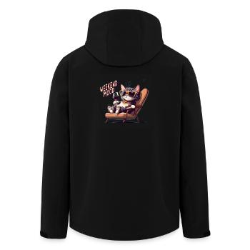 Süßes Katzen-Wochenend-Stimmungs-Katzenliebhaber-Shirt - Recycelte Männer Softshell-Jacke von Stanley/Stella - Schwarz - Hinten - AI Model Male 185 light (185cm)