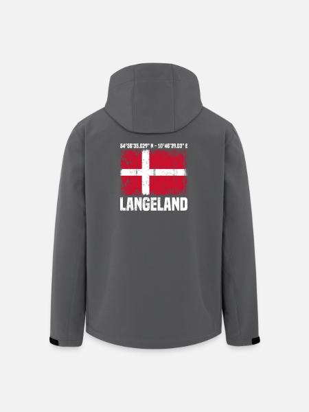 Langeland Koordinaten - Recycelte Männer Softshell-Jacke von Stanley/Stella - Schwarz