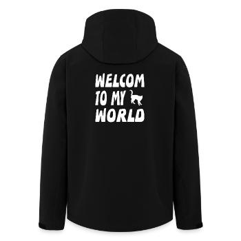 feline - Men’s Recycled Softshell Jacket by Stanley/Stella - black - Back - AI Model Male 185 light (185cm)