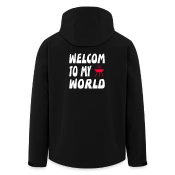 Grill - Men’s Recycled Softshell Jacket by Stanley/Stella - black - Back - AI Model Male 185 light (185cm)