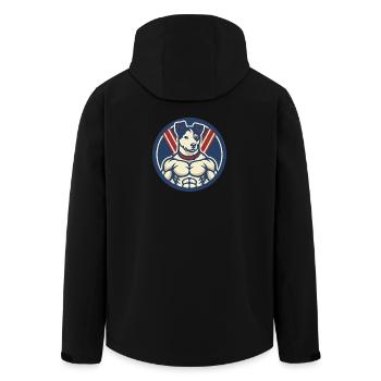 Muscular patriotic dog - Men’s Recycled Softshell Jacket by Stanley/Stella - black - Back - AI Model Male 185 light (185cm)