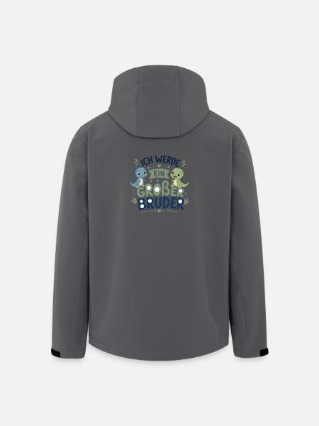 Ich werde Großer Bruder – Dino-Design - Recycelte Männer Softshell-Jacke von Stanley/Stella - Schwarz