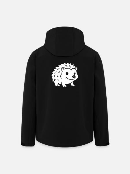 Igel Silhouette Herbst Tiermotiv - Recycelte Männer Softshell-Jacke von Stanley/Stella - Schwarz