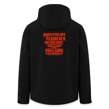 Rauch in der Luft, Grill-Ehre im Herzen - Recycelte Männer Softshell-Jacke von Stanley/Stella - Schwarz - Hinten - AI Model Male 185 light (185cm)