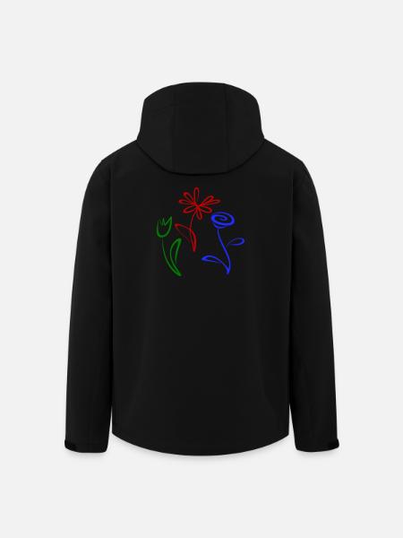 Three flowers - Men’s Recycled Softshell Jacket by Stanley/Stella - black