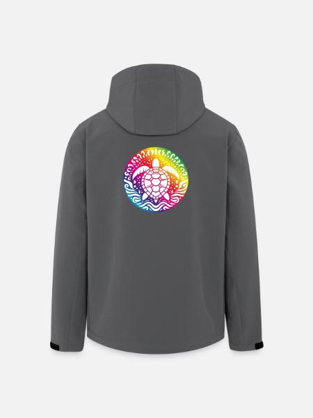 Rainbow Turtle Mandala Ocean Circle - Men’s Recycled Softshell Jacket by Stanley/Stella - black