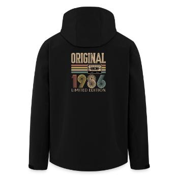40th birthday, 40 years - Men’s Recycled Softshell Jacket by Stanley/Stella - black - Back - AI Model Male 185 light (185cm)