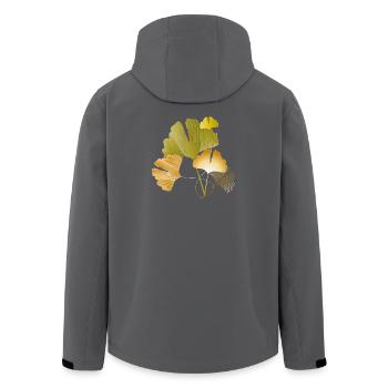 Feuilles élégantes de ginkgo doré et vert - Veste softshell homme en polyester recyclé Stanley/Stella - noir - Dos - AI Model Male 185 light (185cm)