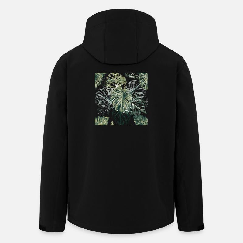 Tropische Monstera Blätter Muster - Recycelte Männer Softshell-Jacke von Stanley/Stella - Schwarz