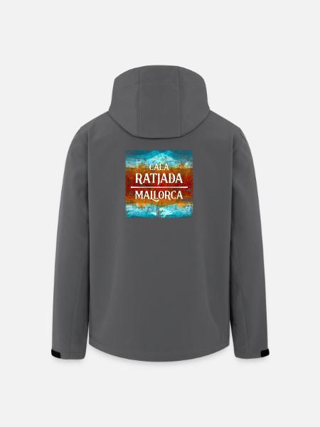 Festive Mallorca fan design - Men’s Recycled Softshell Jacket by Stanley/Stella - black