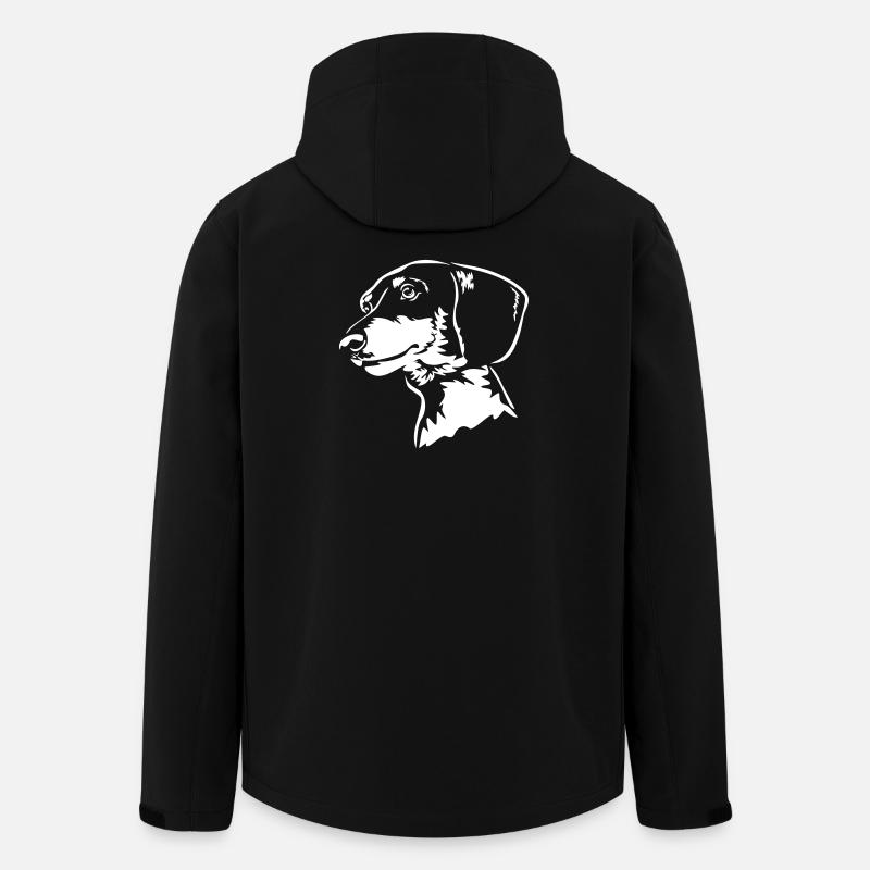 Tête de teckel « Black Edition » - Veste softshell homme en polyester recyclé Stanley/Stella - noir