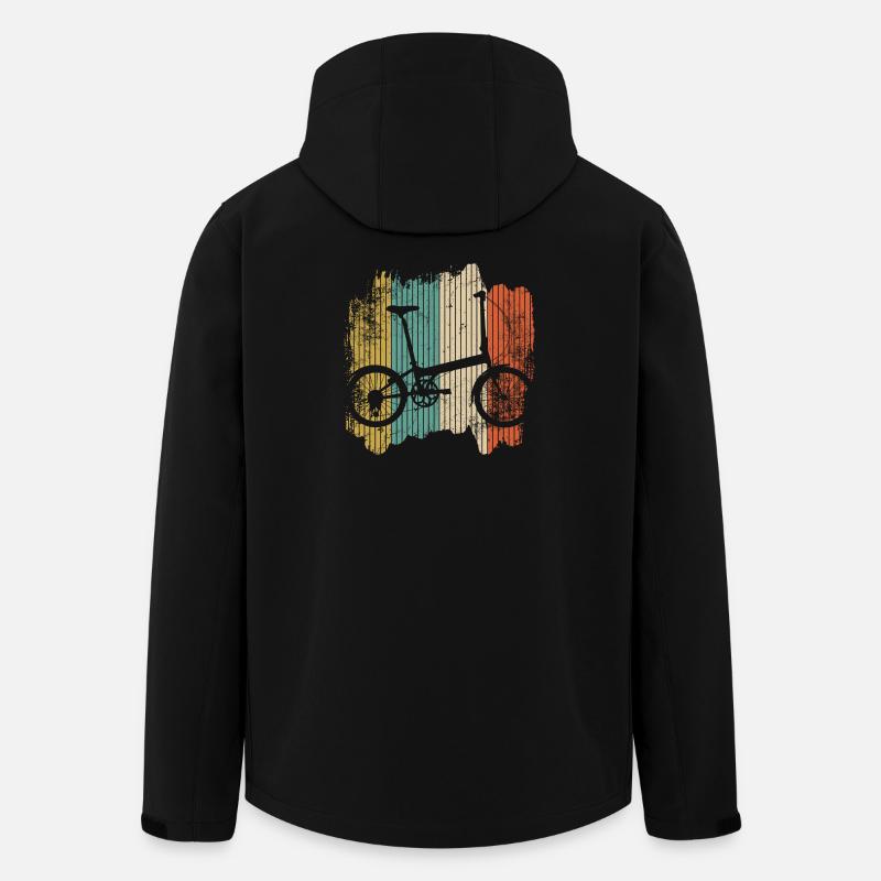 Retro Bike Silhouette auf farbigen Streifen - Recycelte Männer Softshell-Jacke von Stanley/Stella - Schwarz