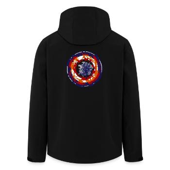 Crazy Bullseye - Men’s Recycled Softshell Jacket by Stanley/Stella - black - Back - AI Model Male 185 light (185cm)