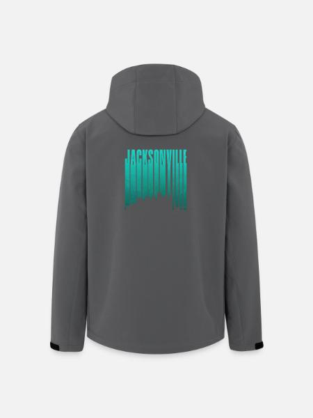 Jacksonville Skyline Vertical Typo - Men’s Recycled Softshell Jacket by Stanley/Stella - black