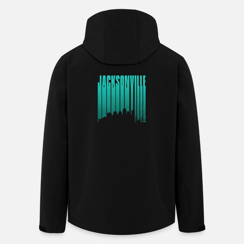 Jacksonville Skyline Vertical Typo - Recycelte Männer Softshell-Jacke von Stanley/Stella - Schwarz