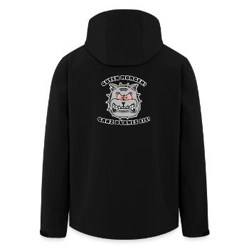 Guten Morgen ganz dünnes Eis Hund - Recycelte Männer Softshell-Jacke von Stanley/Stella - Schwarz - Hinten - AI Model Male 185 light (185cm)