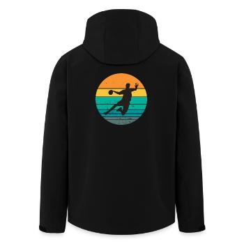 Handball, Handballfan, Handball spielen - Recycelte Männer Softshell-Jacke von Stanley/Stella - Schwarz - Hinten - AI Model Male 185 light (185cm)
