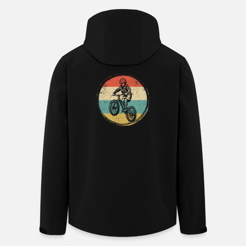 Retro BMX Rider Circle - Recycelte Männer Softshell-Jacke von Stanley/Stella - Schwarz