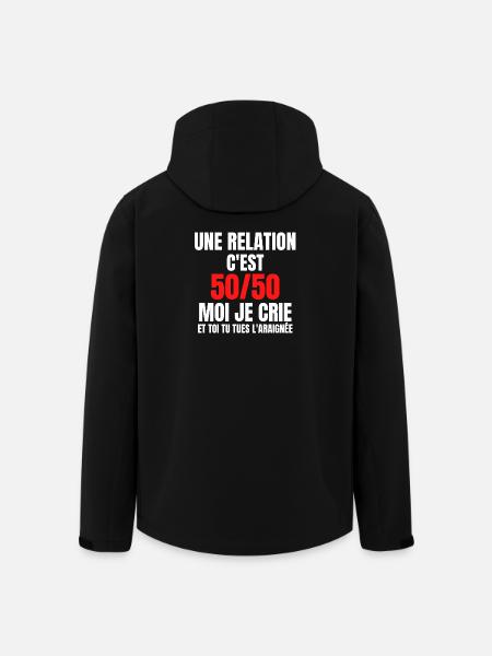 arachnophobe, peur des araignées, araignée - Veste softshell homme en polyester recyclé Stanley/Stella - noir