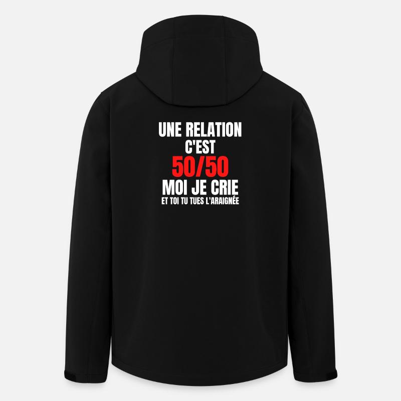 arachnophobe, peur des araignées, araignée - Veste softshell homme en polyester recyclé Stanley/Stella - noir