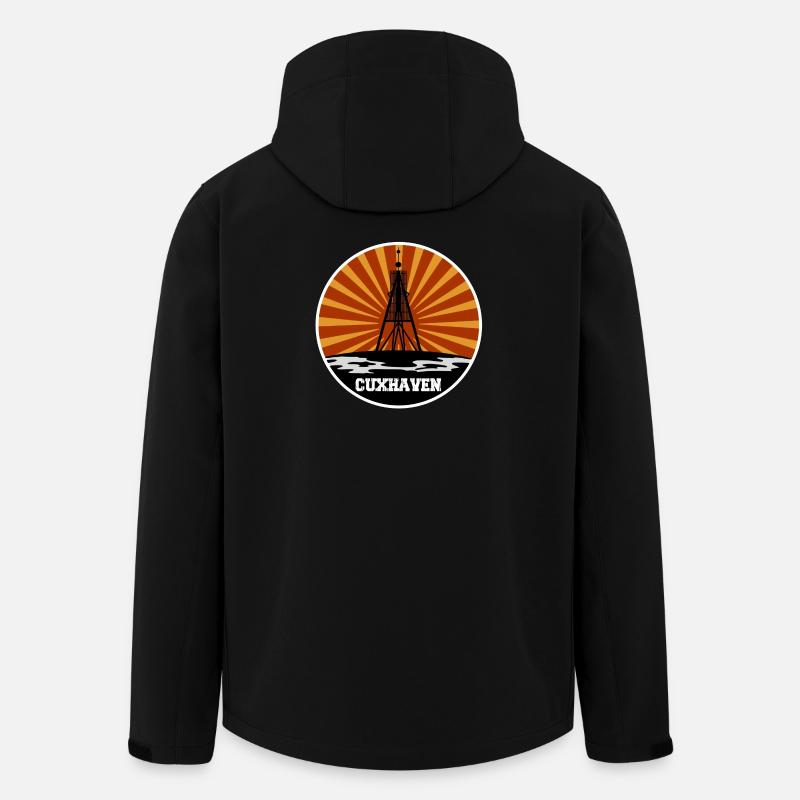 Cuxhaven Retro Skyline - Men’s Recycled Softshell Jacket by Stanley/Stella - black