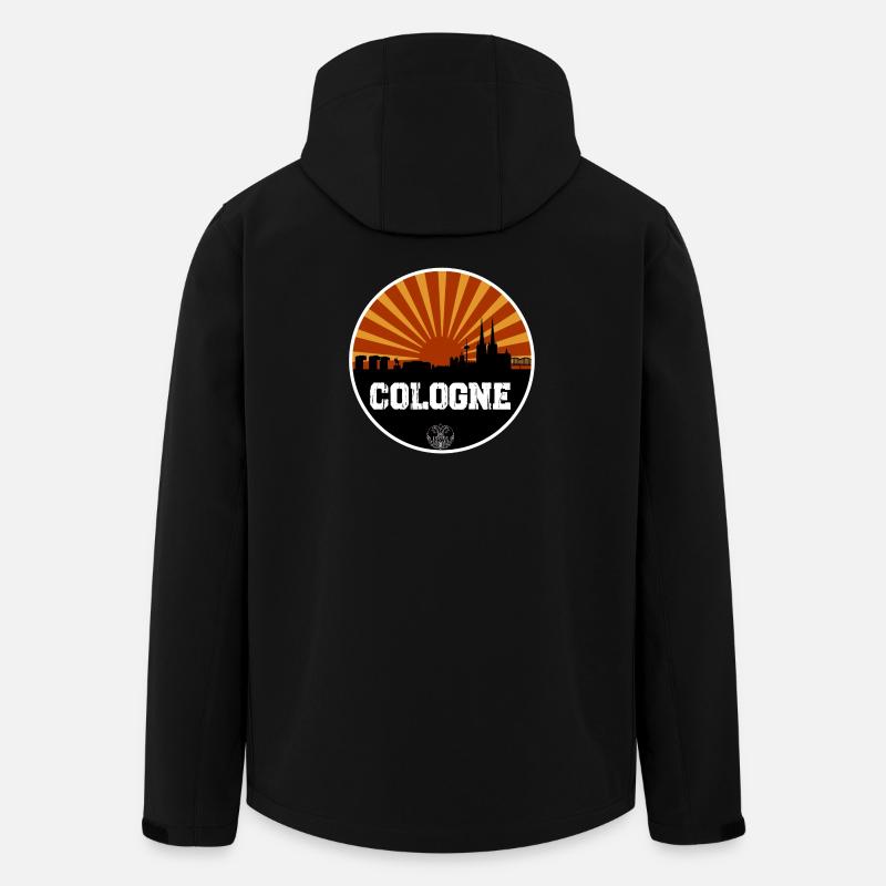 Cologne Retro Skyline - Veste softshell homme en polyester recyclé Stanley/Stella - noir