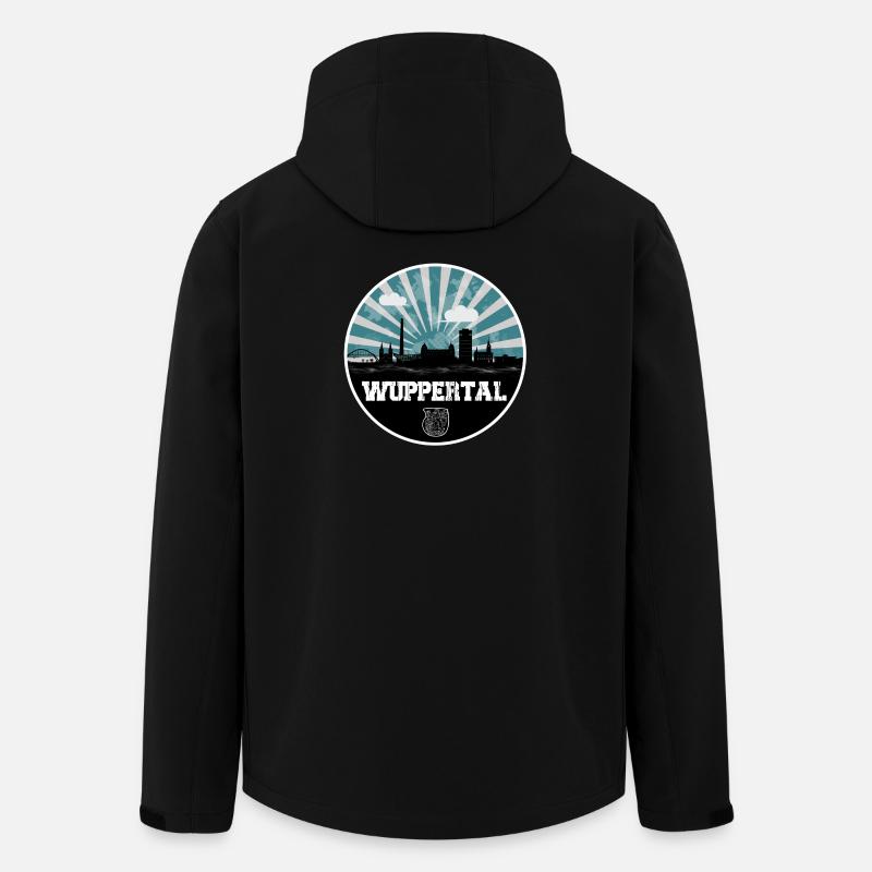 Wuppertal Blue Hour Skyline - Recycelte Männer Softshell-Jacke von Stanley/Stella - Schwarz