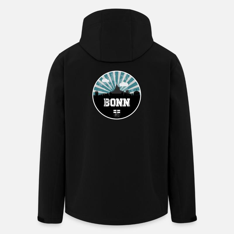 L’heure bleue de Bonn Skyline - Veste softshell homme en polyester recyclé Stanley/Stella - noir