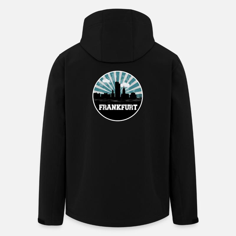 Frankfurt Skyline Blue Hour - Recycelte Männer Softshell-Jacke von Stanley/Stella - Schwarz