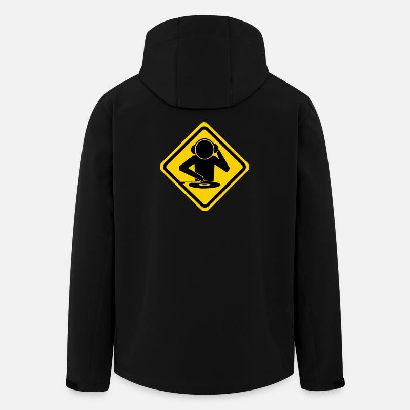DJ Vinyl Scratch Warnschild - Recycelte Männer Softshell-Jacke von Stanley/Stella - Schwarz