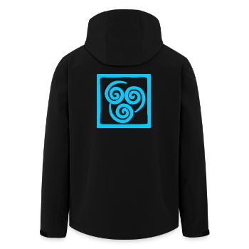 Symbole du vent en carré - Veste softshell homme en polyester recyclé Stanley/Stella - noir - Dos - AI Model Male 185 light (185cm)