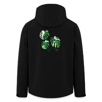 monstera variegata pflanze plant-mom grüner daumen - Recycelte Männer Softshell-Jacke von Stanley/Stella - Schwarz - Hinten - AI Model Male 185 light (185cm)