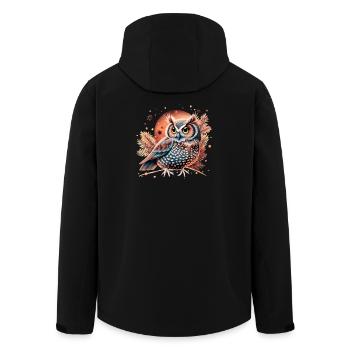 hibou_ chouette mignon - Veste softshell homme en polyester recyclé Stanley/Stella - noir - Dos - AI Model Male 185 light (185cm)