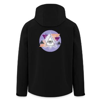 Geometric Triangular Eye with Auras - Men’s Recycled Softshell Jacket by Stanley/Stella - black - Back - AI Model Male 185 light (185cm)