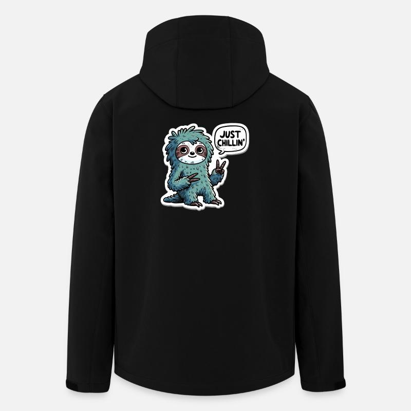 Just Chillin Faultier Sticker - Recycelte Männer Softshell-Jacke von Stanley/Stella - Schwarz