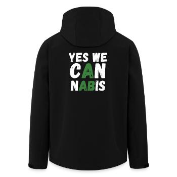 Oui, nous le cannabis ! - Veste softshell homme en polyester recyclé Stanley/Stella - noir - Dos - AI Model Male 185 light (185cm)