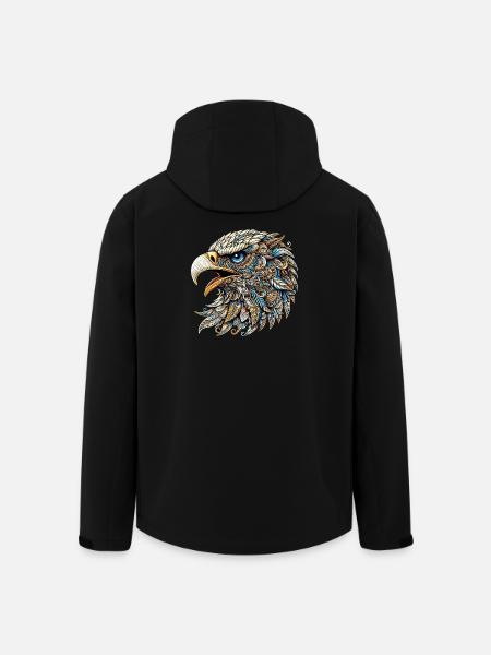Adler mit Mandalas verziert - Recycelte Männer Softshell-Jacke von Stanley/Stella - Schwarz