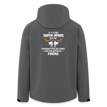 Super-Héros Frère Sans Cape - Veste softshell homme en polyester recyclé Stanley/Stella - charbon - Dos - AI Model Male 185 light (185cm)