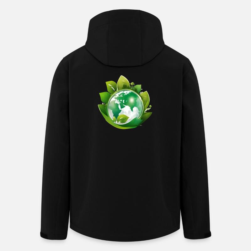 Planet Erde, Mutter Natur - Recycelte Männer Softshell-Jacke von Stanley/Stella - Schwarz